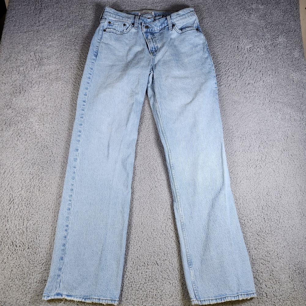 Abercrombie & Fitch The Baggy Low Rise Jeans Light Wash Wide Leg Women's 28/6L